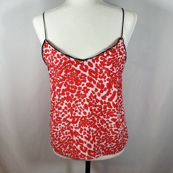 Topshop Red & White Splotchy Design Tank Top - Picture 1 of 9